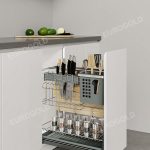 Giá dao thớt nan dẹt inox mờ cao cấp ray giảm chấn
