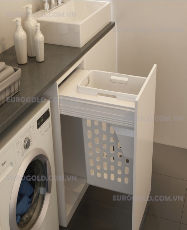 Giỏ đựng đồ giặt, ray hộp giảm chấn cao cấp EUA01400 Eurogold