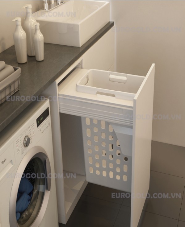 Giỏ đựng đồ giặt ray hộp giảm chấn cao cấp Eurogold