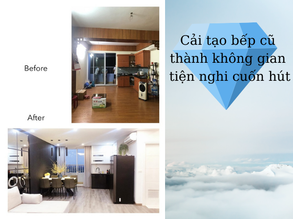 Cải tạo bếp cũ thành không gian tiện nghi cuốn hút