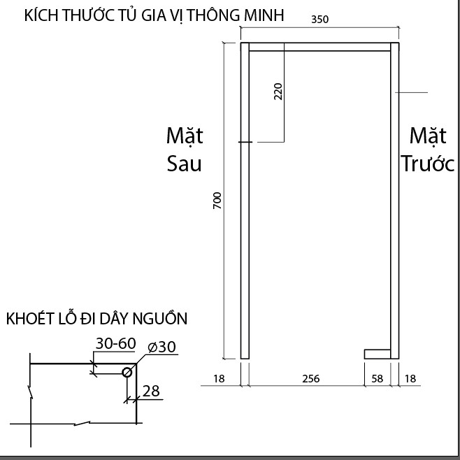 hình ảnh kỹ thuật giá gia vị điện