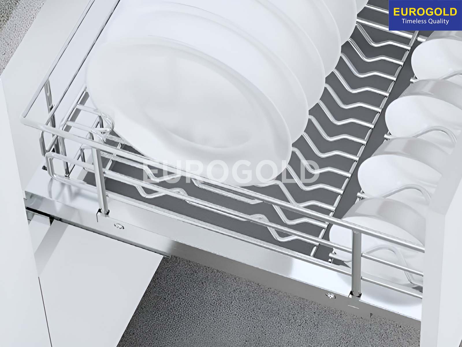 Giá bát đĩa nan Oval đa năng âm tủ Eurogold EPO7380VX - hình ảnh thực tế