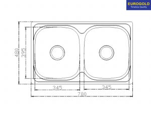 Thông số kỹ thuật: Chậu rửa bát inox EUD67848 Eurogold