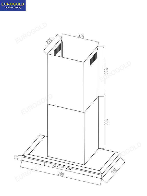 thong so ky thuat may hut mui EHM3570B Eurogold