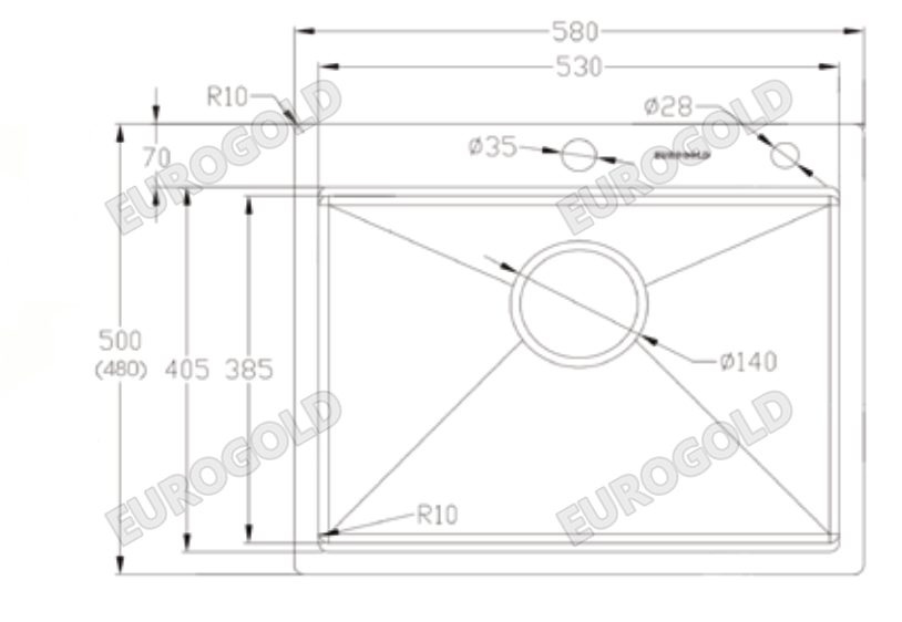 Thông số kỹ thuật Chậu rửa bát chống xước EUC15850GA