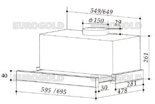 Thông số kỹ thuật Hút mùi kéo rút EHM1270CB