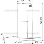 Máy hút mùi chữ T mặt kính đen bo viền inox EHM3190