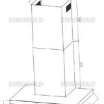 Máy hút mùi chữ T mặt kính đen bo viền inox EHM5070B