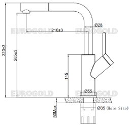 Thông số kỹ thuật Vòi rửa bát EVF120DR