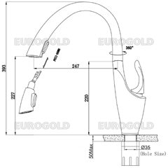 Thông số kỹ thuật Vòi rửa bát EVF222TR